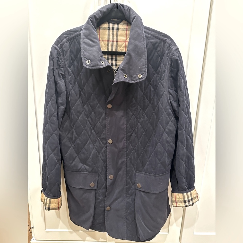 Men’s Authentic Burberry Button Down Quilted Coat… - image 3